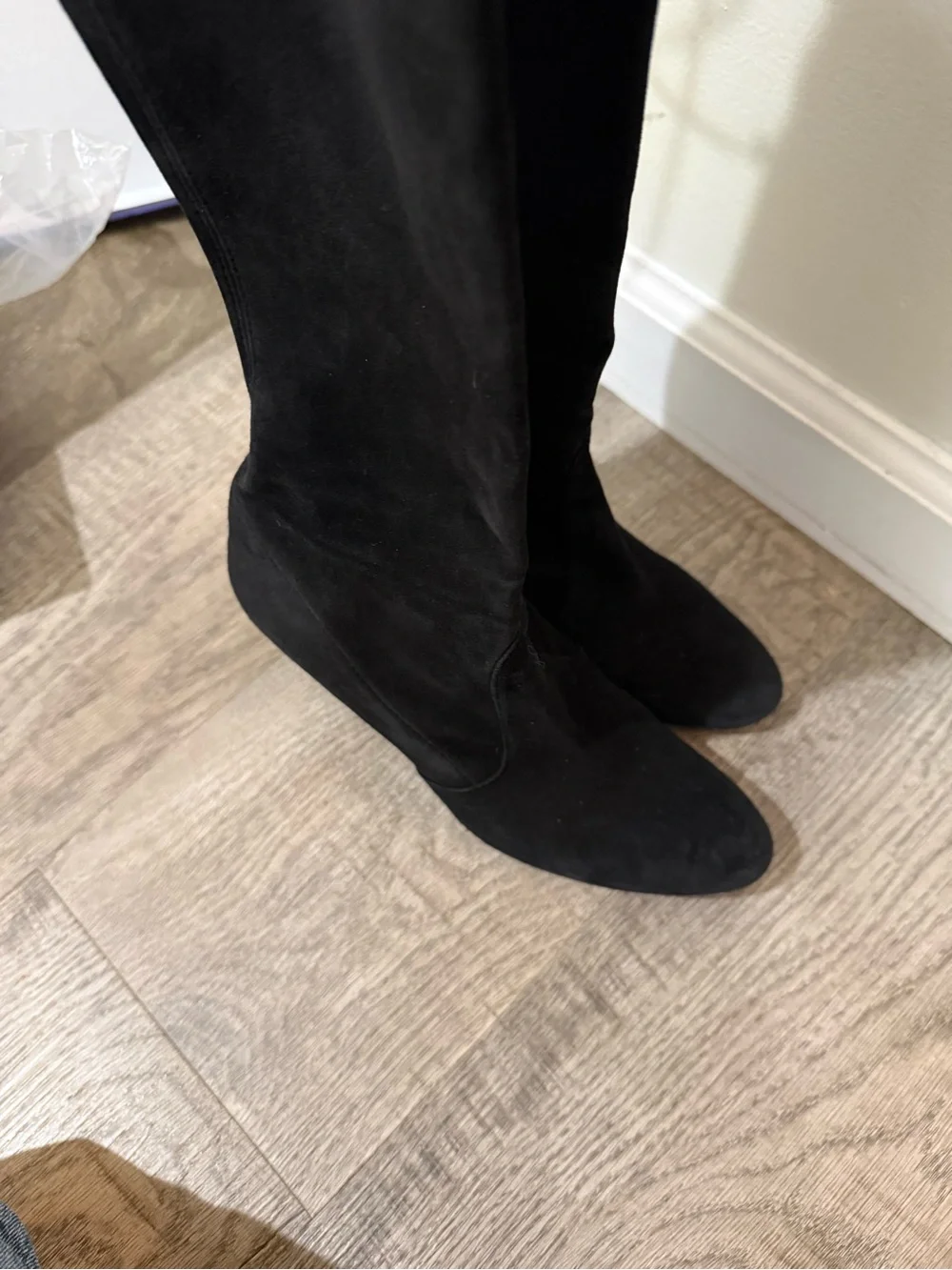 Stuart Weitzman Highland black suede boots 8.5